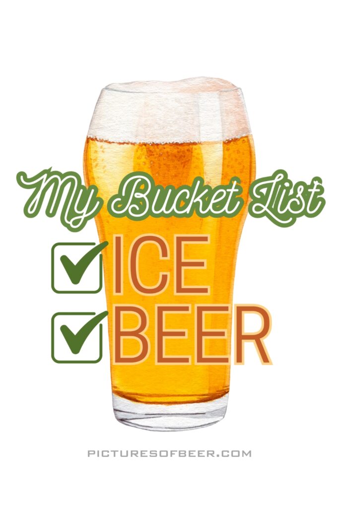 beer themed stickers art with an amber beer with foamy head and checklist-style text: “My Bucket List: Ice, Beer.” A playful sticker for planners who prioritize cold drinks.